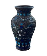 Vintage Chinese Cloisonne Mini Bud Vase On Copper Floral Handmade Estate... - $28.89 CAD