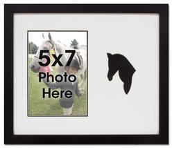 Wall Hanging Black Horse Equestrian Photo Frame for 5x7 Photo Black and White - £19.77 GBP