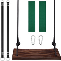Pellor Wood Swing Seat, Hanging Tree Swings With Tree Protector And Swing - £51.19 GBP