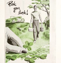 1947 Quaker State Motor Oil Advertisement Gasoline &amp; Oil Lucky Clover DW... - $468.75 MXN