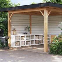 Outdoor Kitchen Cabinets 4 pcs White Solid Wood Pine - £388.90 GBP