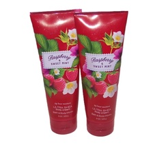 Bath and Body Works Raspberry &amp; Sweet Mint Ultra Shea Body Cream 8 oz Lot of 2 - £35.87 GBP