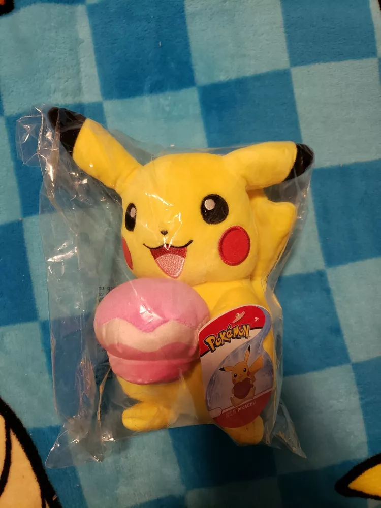 Pokémon Easter Pikachu Plush Stuffed Animal with Poke Puff Egg 8&quot;&quot; NWT - £34.89 GBP