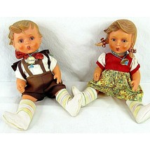 Vintage Rubber Dolls Goebel Boy Girl Aus Dem Hause German Posable 11.5&quot; - £25.89 GBP