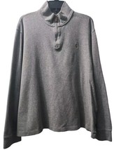 Polo Ralph Lauren Estate Rib Pullover Men XL Heather Gray 1/4 Zip Preppy... - $18.04