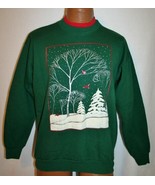 Vintage SNOW LANDSCAPE Ugly Christmas Sweater Style 50/50 SWEATSHIRT M  - $369.95 MXN