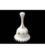 Violets In The Snow On Spanish Lace, Silver Crest Bell, Fenton Art Glass - $53.71 CAD