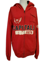 VTG  Washington Capitals NHL Full zip Hoodie Jacket size M Red Old Time Hockey - £39.09 GBP