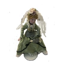 DECORATIVE DOLL WITH MINT GREEN DRESS FOR TABLE TOP - £6.64 GBP