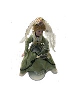 DECORATIVE DOLL WITH MINT GREEN DRESS FOR TABLE TOP - £6.62 GBP