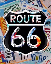 Route 66 License Plate Collage Metal 12&quot; x 15&quot; Decorative Tin Sign - £13.39 GBP