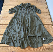 Holding Horses Women’s Button Front Shirt Dress Size 2P Olive E1 - £29.99 GBP