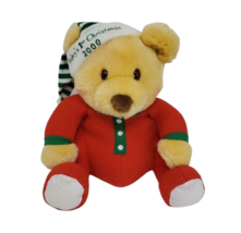 HALLMARK BABY&#39;S 1ST CHRISTMAS 2000 TEDDY BEAR RED PJ&#39;S STUFFED ANIMAL PL... - $75.05