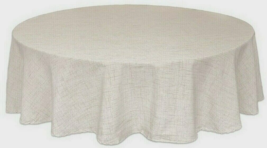 Brussels Bardwil Linens Fabric Tablecloth Tan Beige 70&quot; Rd Round Easy Care - £26.98 GBP