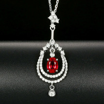 1.48ct Natural I-J Diamond Ruby 14k White Gold Wedding Pendant AJ03090123 - £1,120.50 GBP