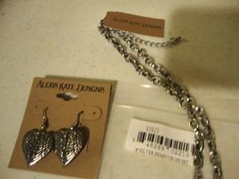 Silver Heart - Cross Necklace and Earring set image 3