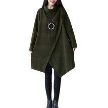 Women&#39;S Long Sleeves Dress Cowl Neck Pullovers Irregular Hem Sweater Dress With  - £54.52 GBP