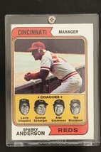 Vintage 1974 Topps Baseball Card Cincinnati Reds Sparky Anderson Manager... - £6.54 GBP