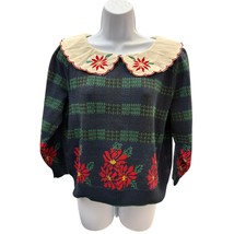 Vintage Boonie Noble Women M Bishop collar Ugly Christmas Pullover  - $34.64