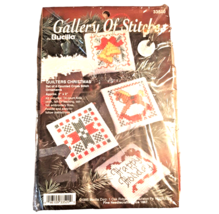 Bucilla Gallery Stitches Christmas Quilters 4 Ornaments Counted Cross Stitch Kit - $14.01