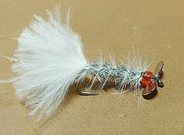 **2022** White-Silver-White Spinner, Size 6, sold per 4, Awesome Fly!! - £5.37 GBP