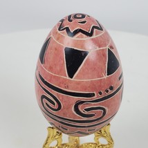 Vintage Tribal Besmo Hand Carved In Kenya Egg Figurine 2.75 Inch - $26.18