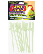 Party Pecker Sipping Straws - Glow In The Dark Pack Of 10 - $6.27