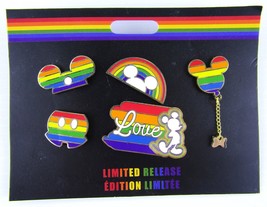 2020 Disney Parks 5 Pin Rainbow Love Pin Limited Release Set Trading Mickey - $26.28