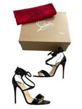 Christian Louboutin Paris Strappy Heels Sandal Choca Patent 1181112 ( 40 ) - £788.48 GBP