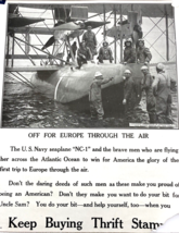 WWI Curtiss Seaplane US Navy Trans-Atlanic Flight Poster Advertisment - £198.91 GBP