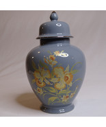 Beautiful Japanese Grey Ginger Jar Gilt Floral Pattern With A Fancy Lid ... - $14.03