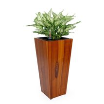 Catleza 11&quot; Self-Watering Cylinder Square Planter Box - High - White - £41.11 GBP