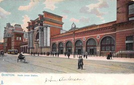 North Union Station Railroad Depot Boston Massachusetts 1905c Tuck postcard - £5.55 GBP