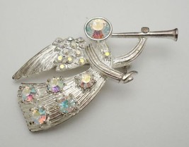EISENBERG ICE ANGEL Brooch Pin Aurora Borealis STONES Silver Tone Settin... - $29.95
