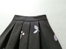 Navy Midi Pleated Skirt Outfit Women Custom Plus Size High Waisted Midi Skirt image 8