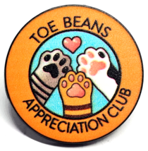 Cat Pin Badge Toe Beans Appreciation Club Pet Pin Badge Printed Brooch Feline - £3.30 GBP