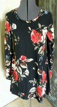 J For Justify Black Floral Long Sleeve Dress Size S - £6.76 GBP
