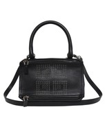 New $2490 Givenchy Small 4G Black Logo Grained Leather Pandora Messenger... - £1,077.33 GBP