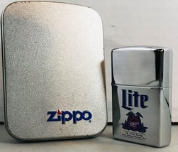 Zippo 250MB Miller Lite Logo Lighter Unfired in Original Box - Manufactured XII - £58.34 GBP