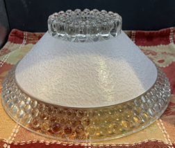 Vintage Art Deco White Textured Glass Accent Ceiling Light Shade Chain H... - $24.75