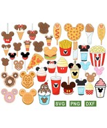 Bundle Disney Snackgoals Svg Png, Drinks And Foods Svg Snacking Around T... - $2.89