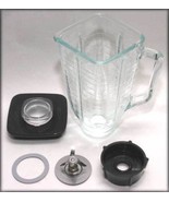5 Cup Square Top 6 Piece Complete Glass Jar Replacement Set, Fits Oster ... - $24.74