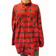 40 Grit By Duluth Men&#39;s Red Flannel Long SLeeve Button up Shirt Size XL SKU 4714 - £13.85 GBP