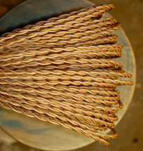 Blonde (Light Gold) Twisted Cloth Covered Wire, Vintage Style Fabric Color Cord - £1.05 GBP