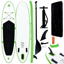 vidaXL Inflatable Stand Up Paddleboard Set Green and White - $4,714.84 MXN