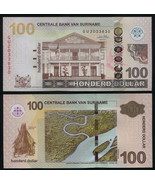 Suriname. Banknote 100 dollars. 2010. Unc. Paper. Cat# P.166a - $174.47