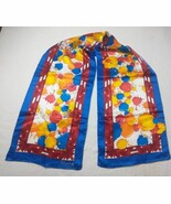 Rush Limbaugh 90s Silk Scarf Long Narrow Paint Splatter Pattern 60&quot; X 11&quot; - $26.39 CAD