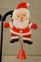 Vintage Costume Jewelry Santa Claus Pull Toy Articulated Christmas Brooch Pin - £16.45 GBP