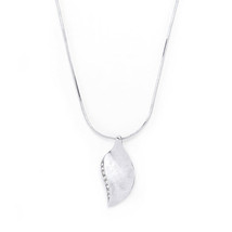Rhodium Plated Crystal Leaf Necklace - $35.99