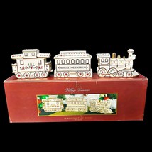 Lenox Mistletoe Park Series Train Express Set of 3 w/ Box Village Treasures - £537.45 GBP